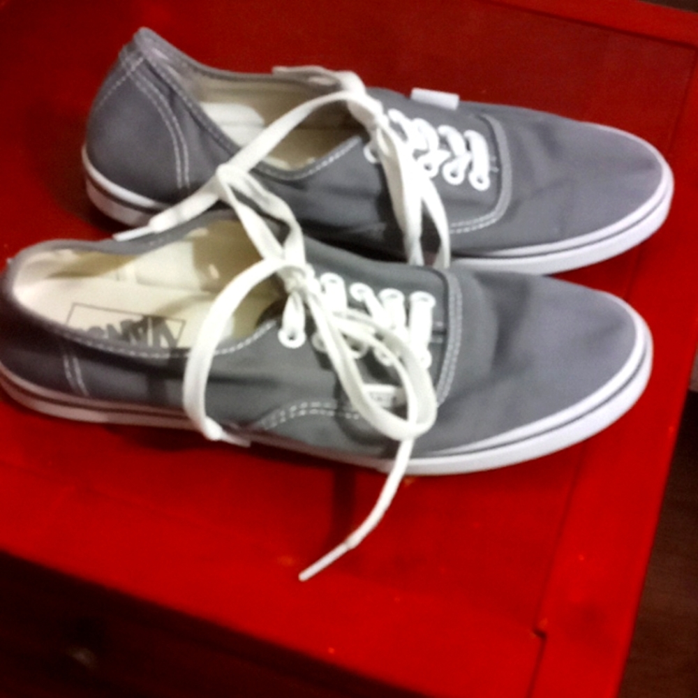 Vans gray sneakers , size 8
